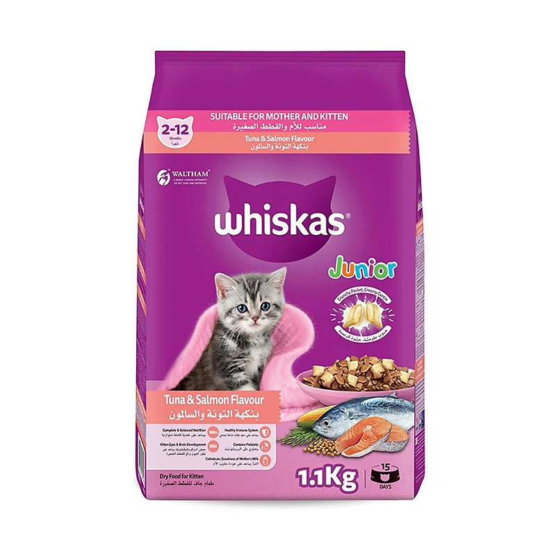 غذای خشک مادر و بچهگربه ویسکاس مدل Mother Kitten با طعم تن و سالمون وزن 1.1 کیلوگرم