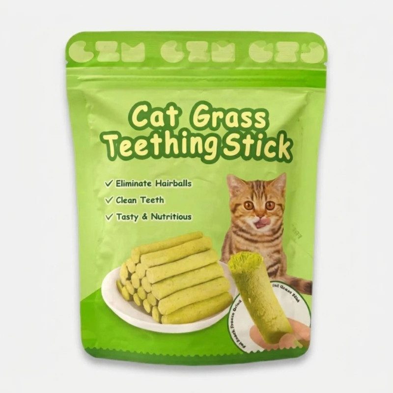 تشویقی گربه بالغ سی زد ام مدل Cat Grass Teething Stick طعم مرغ وزن 30 گرم